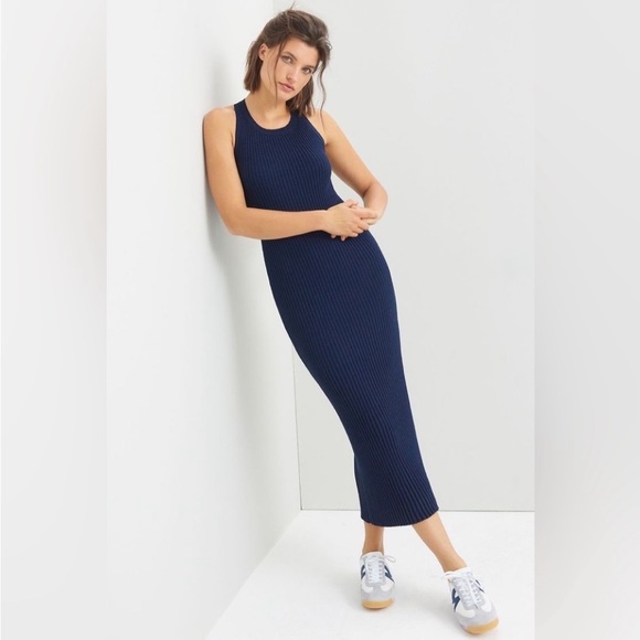 Anthropologie Saturday Sunday Navy Knit Maxi Dress size Small - Picture 5 of 7